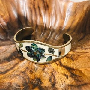 Vintage shell inlay cuff